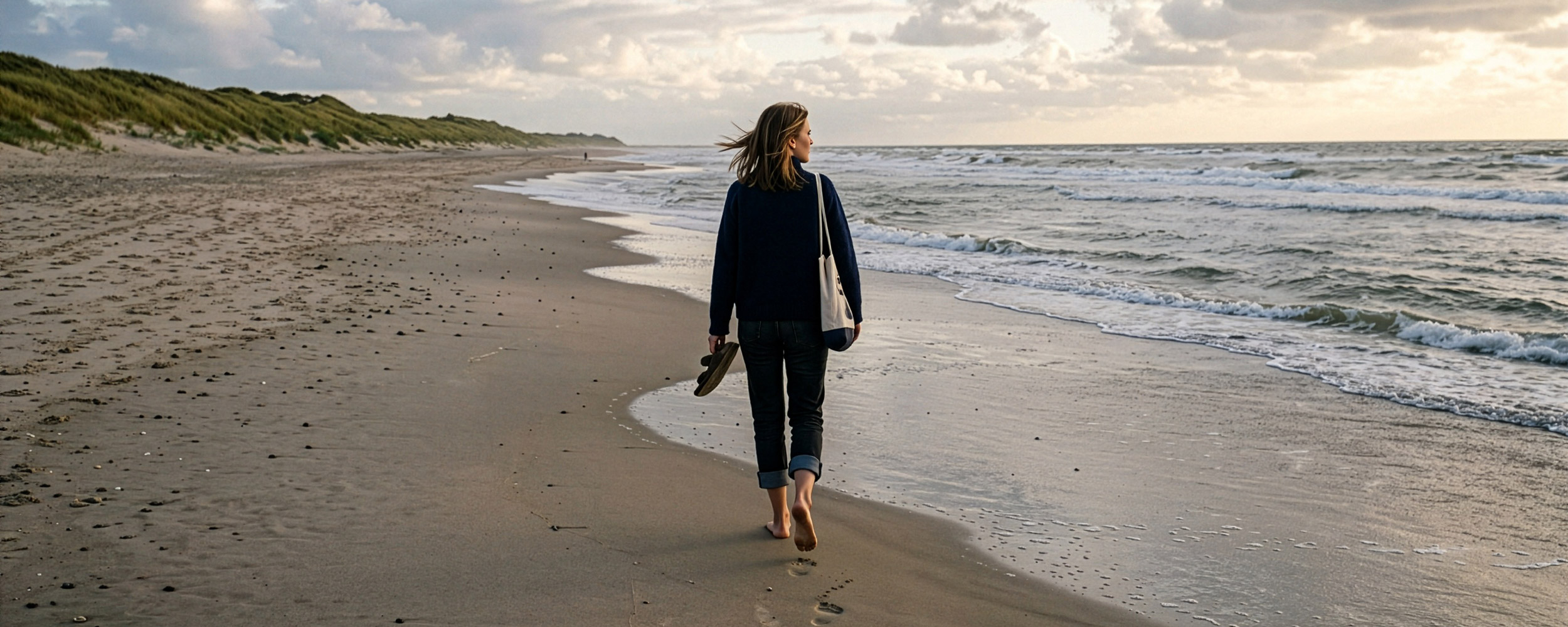 Kvinde-på-strand